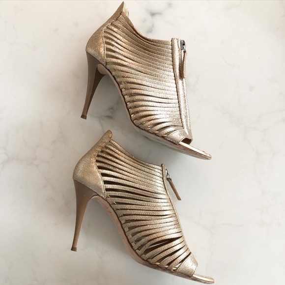 GIUSEPPE ZANOTTI Rose Gold Glitter Caged Heels - Picture 4 of 9